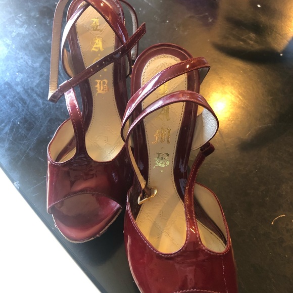 L.a.m.b. Upper red leather pumps - Picture 2 of 7